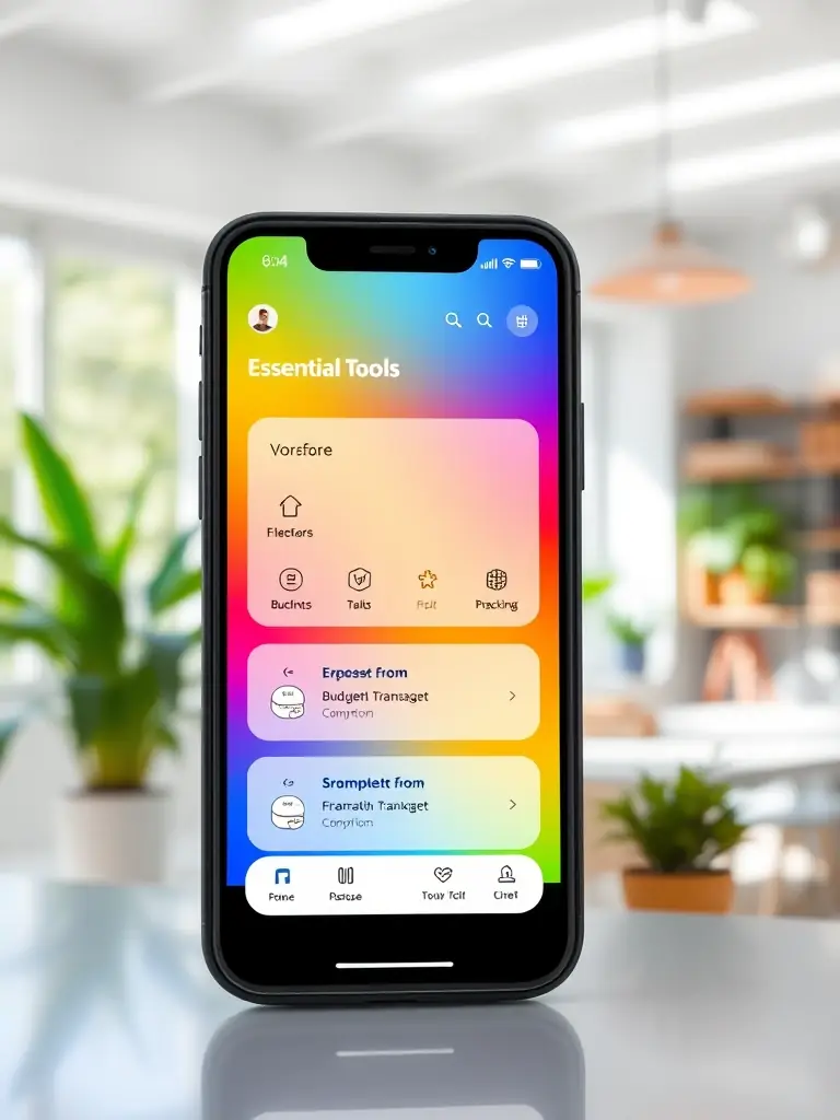 A visually appealing image of a virtual card interface tailored for small businesses, featuring essential tools for budget management and straightforward transaction tracking.