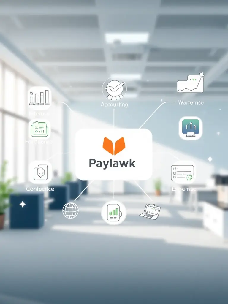 A visual representation of seamless integration between Payhawk Platform and other business tools, such as accounting software and expense management systems.
